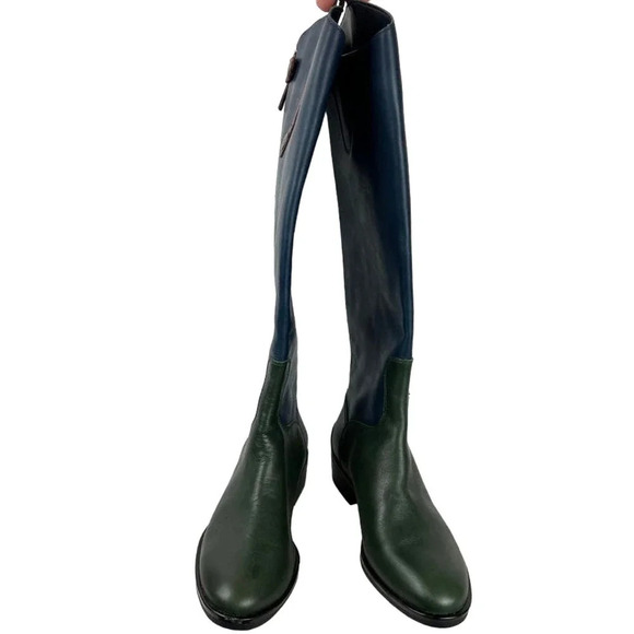 NEW‎ Sam Edelman Penny Riding Boots Blue and Green RARE - Picture 5 of 9
